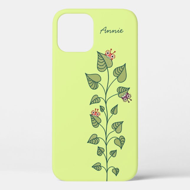 Coques Case-Mate iPhone Plante de printemps mignon vert Nature Amour Nom d (Verso)