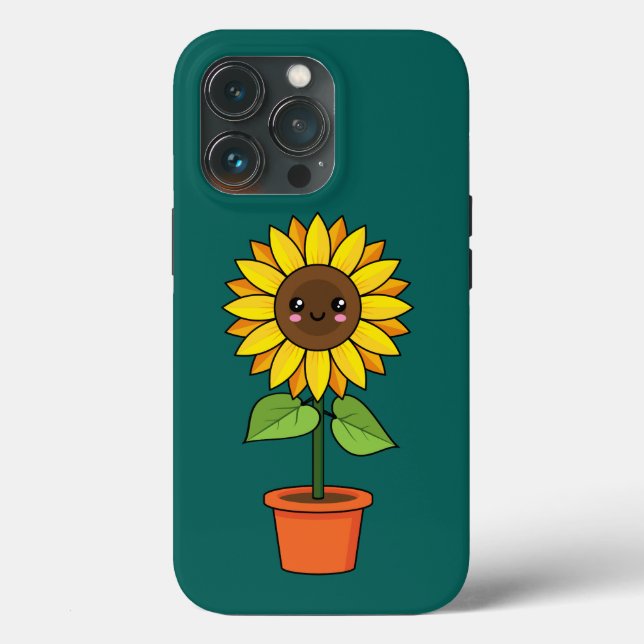Coques Case-Mate iPhone Plante de tournesol Kawaii dans un pot (Verso)