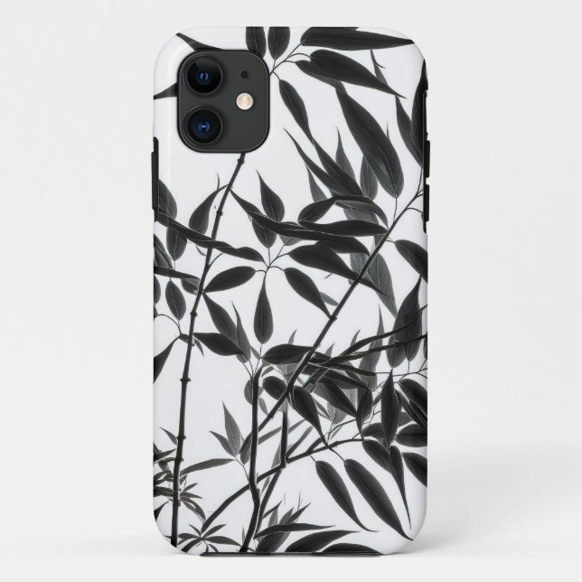 Coques Case-Mate iPhone Plante en bambou noir et blanc (Dos)