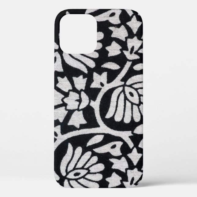 Coques Case-Mate iPhone Plante, fleurs, nappe abstraite noir-blanc. (Verso)