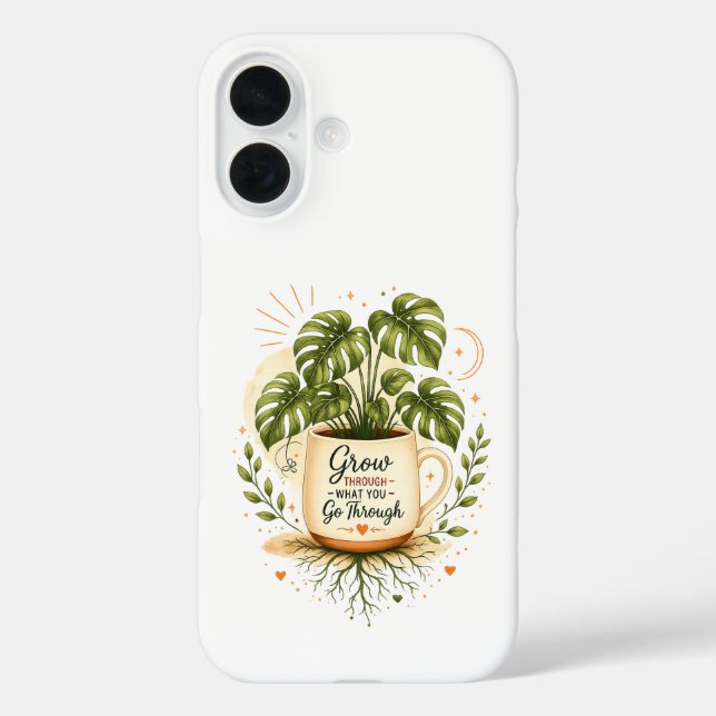 Coques Case-Mate iPhone Plante Monstera dans une tasse à café | Botanique  (Verso)