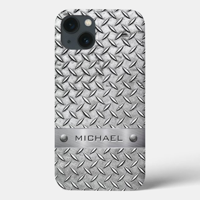 Coques Case-Mate iPhone Plaque métallique Motif découpée en diamant (Verso)