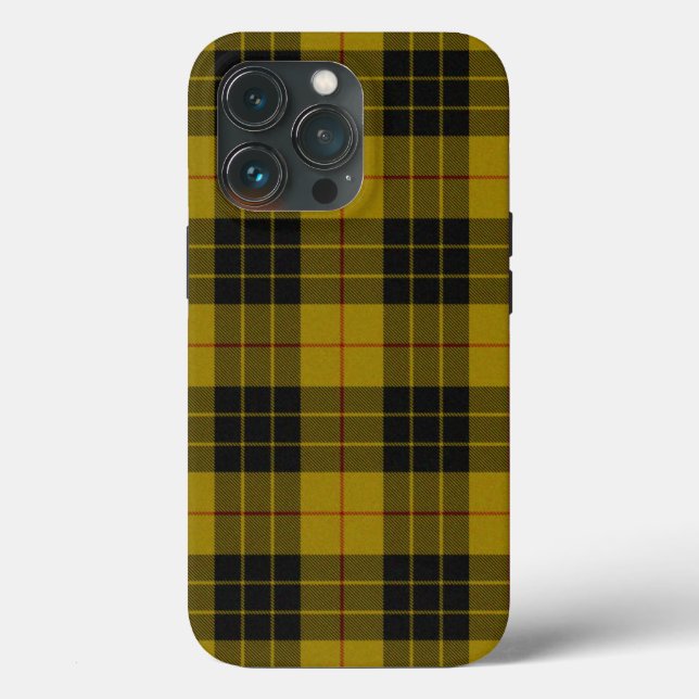 Coques Case-Mate iPhone Plaque noire jaune tartan MacLeod (Verso)
