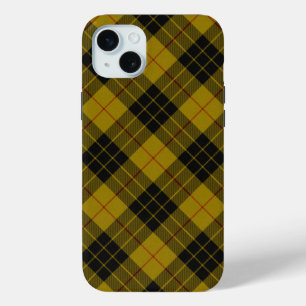 Coque Case-Mate iPhone Plaque noire jaune tartan MacLeod