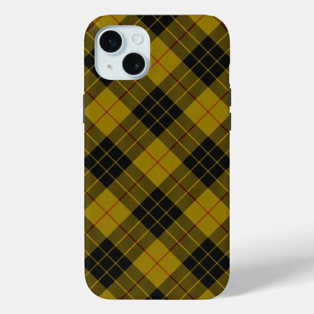 Coques Case-Mate iPhone Plaque noire jaune tartan MacLeod (Verso)