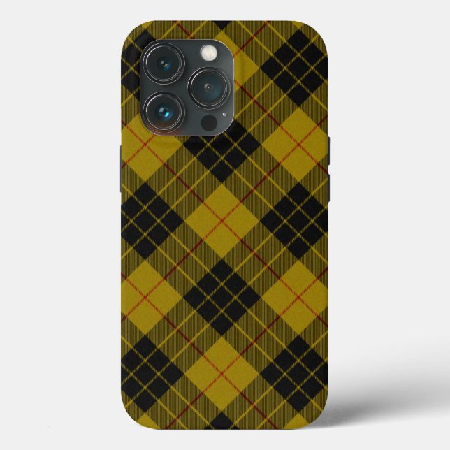 Coques Case-Mate iPhone Plaque noire jaune tartan MacLeod (Verso)