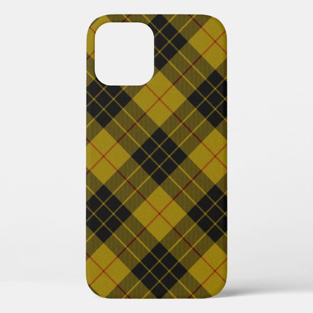 Coques Case-Mate iPhone Plaque noire jaune tartan MacLeod (Verso)