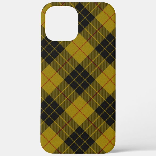 Coques Case-Mate iPhone Plaque noire jaune tartan MacLeod (Verso)