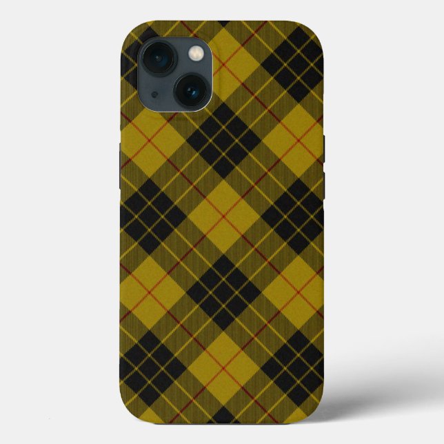 Coques Case-Mate iPhone Plaque noire jaune tartan MacLeod (Verso)
