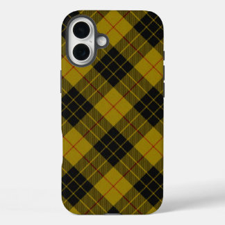 Coque Pour iPhone 16 Plus Plaque noire jaune tartan MacLeod