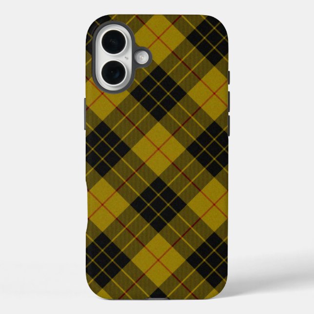 Coques Case-Mate iPhone Plaque noire jaune tartan MacLeod (Verso)