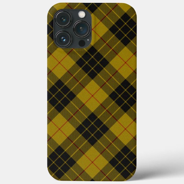 Coques Case-Mate iPhone Plaque noire jaune tartan MacLeod (Verso)