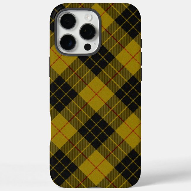 Coques Case-Mate iPhone Plaque noire jaune tartan MacLeod (Verso)
