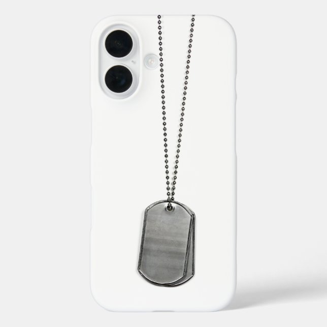 Coques Case-Mate iPhone Plaques d'identification militaires sur fond blanc (Verso)