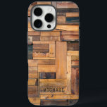 Coque iPhone 16 Pro Max Plaques en bois rustique Bois Nom personnalisé<br><div class="desc">Bois rustique Bois Bois Nom personnalisé iPhone 16 Pro Max Coque.Ce design rustique comprend des planches empilées en bois avec votre nom personnalisé. Personnalisez en modifiant le texte dans la zone de texte fournie.</div>