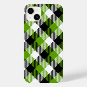 Coque Case-Mate iPhone Plaques Tartan simples Vert néon