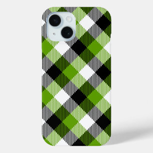 Coque Case-Mate iPhone Plaques Tartan simples Vert néon