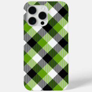Coque Case-Mate iPhone Plaques Tartan simples Vert néon