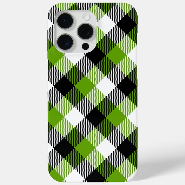 Coques Case-Mate iPhone Plaques Tartan simples Vert néon (Verso)