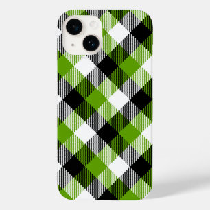 Coque Case-Mate iPhone Plaques Tartan simples Vert néon