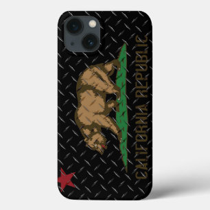 Coques Pour iPhone Plat de diamant noir de République de la Californi