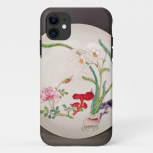 Etui iPhone Case-Mate Plat de porcelaine, décoration rose de famille,