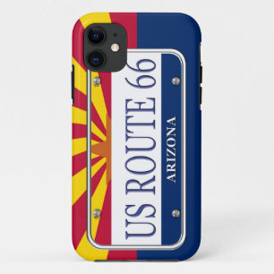 Coque iPhone 11 Plat de vanité de l'Arizona de l'ITINÉRAIRE 66 d