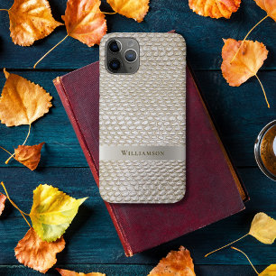 Case-Mate iPhone Case Platine Snakeskin Digital Cuir Titane Métal