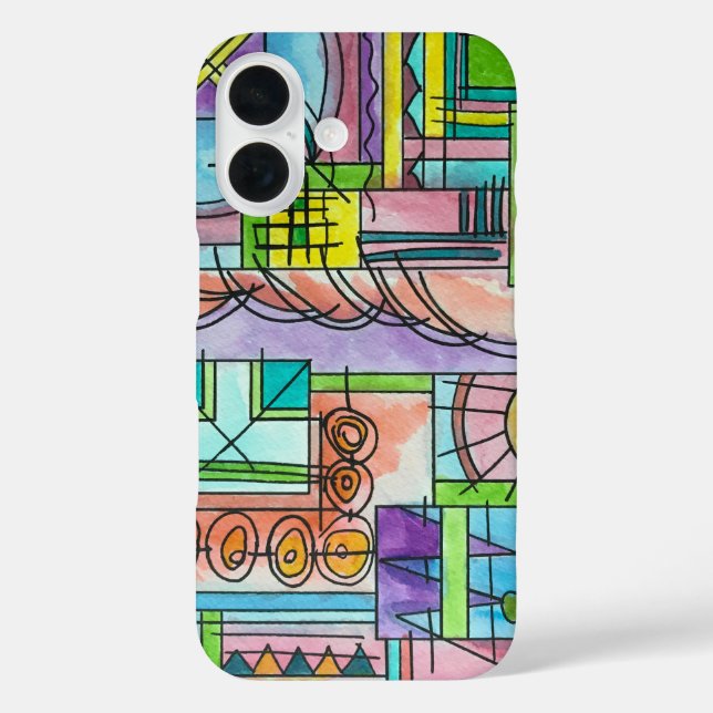 Coques Case-Mate iPhone Playtime-Hand Painted Modern Geometric Art (Verso)