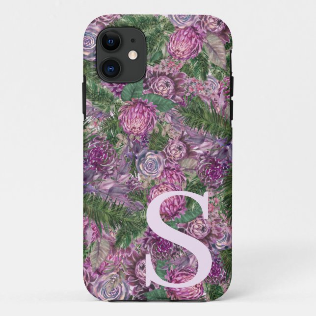 Coques Case-Mate iPhone Plein de fleurs personnalisées avec Monogramme (Dos)