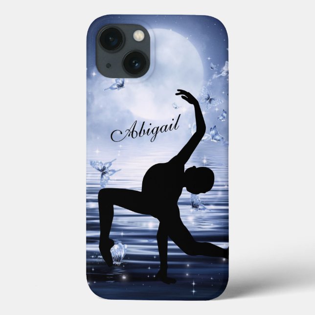 Coques Case-Mate iPhone Pleine lune Ballerina personnalisée et papillons (Verso)