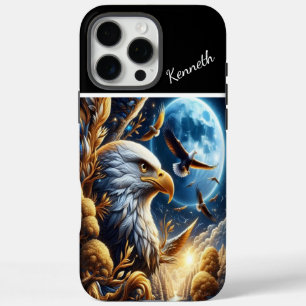 Coque iPhone 16 Pro Max Pleine lune D'Or Accroche Dans Le Ciel