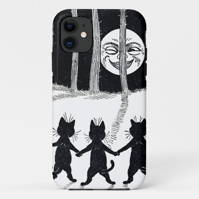 Coques Case-Mate iPhone Pleine lune et chats, Louis Wain (Dos)