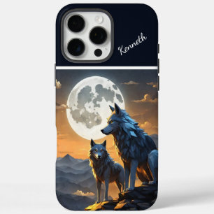 Coque iPhone 16 Pro Max Pleine lune et Howl de Wolf