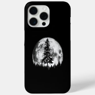 Coque Case-Mate iPhone Pleine lune rétro et minimaliste Arbre à pin Vinta