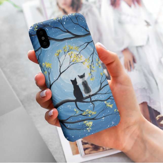 Coques Case-Mate iPhone Pleine lune Whimsical avec Chats (Créateur téléchargé)