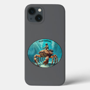 Case-Mate iPhone Case Plongeur de casque vintage chevauchant un crabe gé