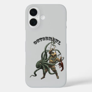 Coque Pour iPhone 16 Plongeur vintage avec une pieuvre et une langouste