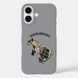 Coque Pour iPhone 16 Plongeur vintage combattant une tortue sur un URM