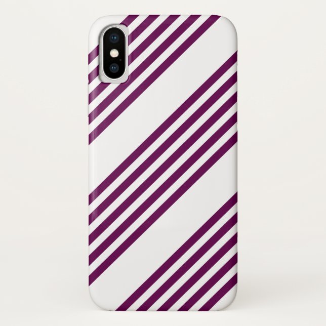 Coques Case-Mate iPhone Plum et blanc cinq bandes motif (Dos)