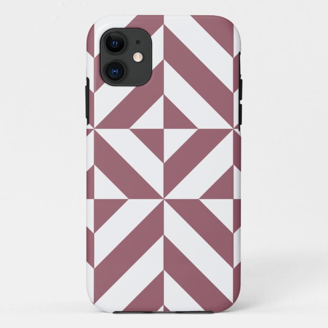 Coques Case-Mate iPhone Plum Geometric Deco Cube Pattern (Dos)