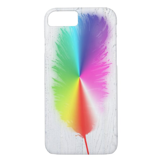 Coques Case-Mate iPhone Plume arc-en-ciel (Dos)