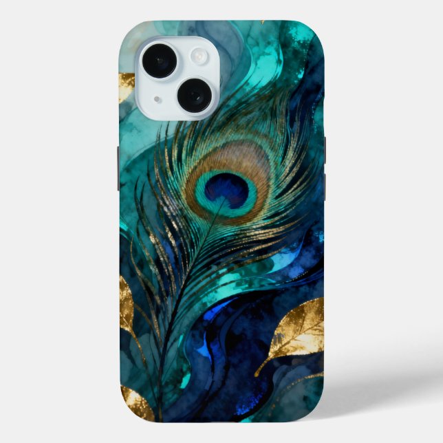 Coques Case-Mate iPhone Plume de Paon Irridescente Abstraite (Verso)