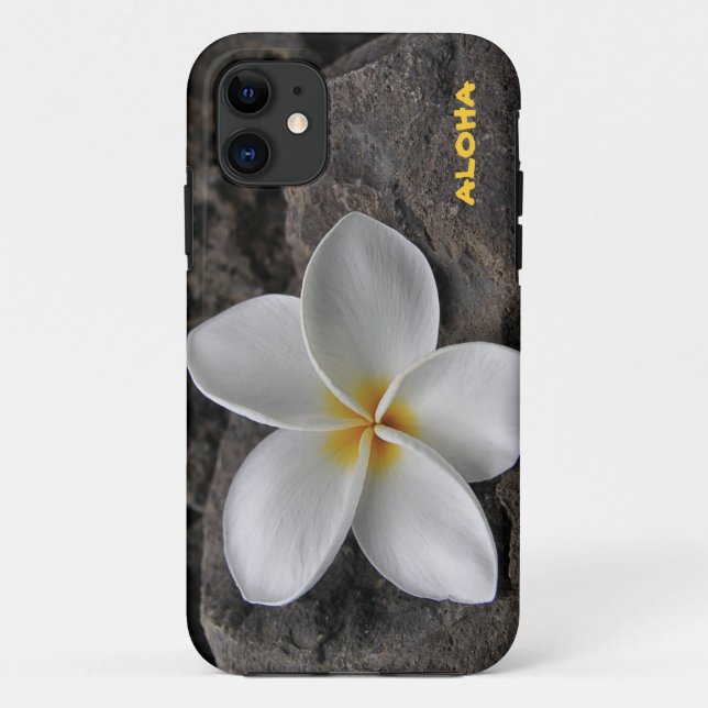 Coques Case-Mate iPhone Plumeria sur les roches (Dos)