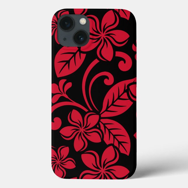 COQUES Case-Mate iPhone PLUMÉRIE DE L'ÎLE (NOIR/ROUGE) (Verso)
