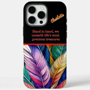 Coque iPhone 16 Pro Max Plumes aquarelles vibrantes dans un étalage artist