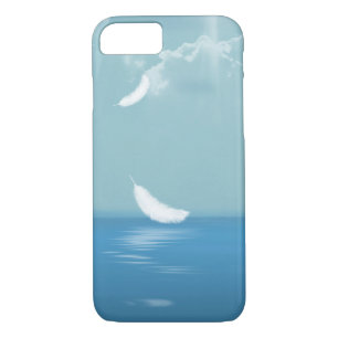 Coque iPhone 8/7 plumes blanches flottantes sur l'océan