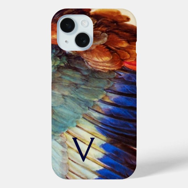 COQUES Case-Mate iPhone PLUMES D'AILE D'UN ROLLER EUROPÉEN MONOGRAMME (Verso)