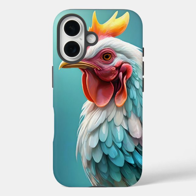 Coques Case-Mate iPhone "Plumes de couleur : le poulet arc-en-ciel" (Verso)