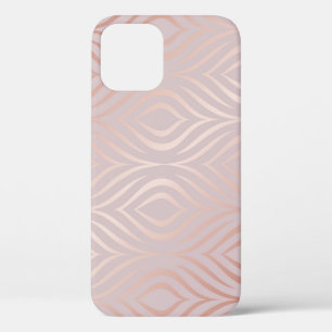 Case-Mate iPhone Case plumes de paon en or rose, vintage